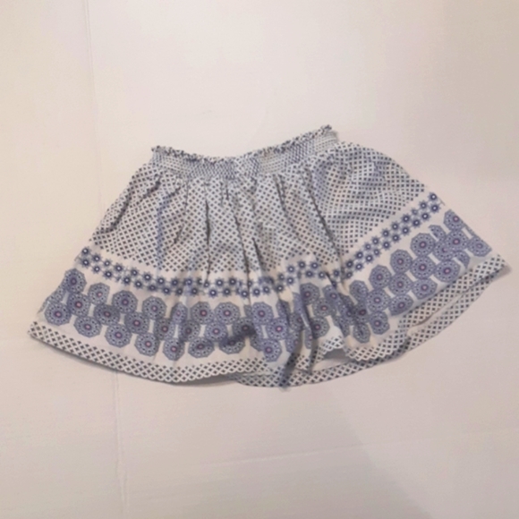 Girls size4 skirt joe fresh fit n flare style skort shorts underneath white blue - Picture 2 of 9